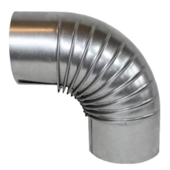 Rohrbogen Ofenrohr 90° Ø150mm Stahlblech Feueraluminiert Silbergrau