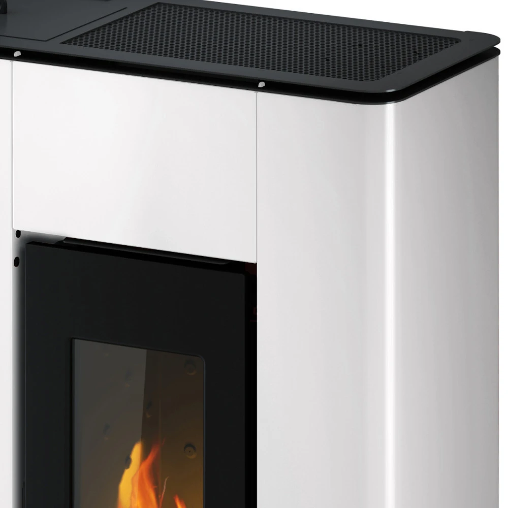 Pelletofen Freepoint ATRIUM 5, Weiss Stahl 2 Pelletofen Freepoint ATRIUM 5, Weiss Stahl – Bild 2