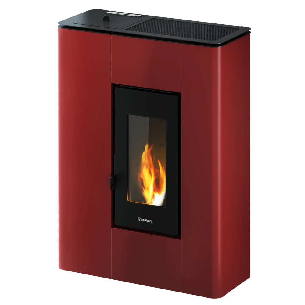 Pelletofen ATRIUM 5, Bordeaux Stahl 1 Pelletofen ATRIUM 5, Bordeaux Stahl