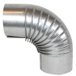 Rohrbogen Ofenrohr 90° Ø120mm Stahlblech Feueraluminiert Silber