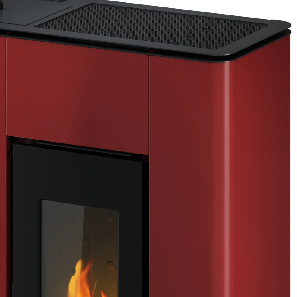 Pelletofen ATRIUM 5, Bordeaux Stahl 2 Pelletofen ATRIUM 5, Bordeaux Stahl – Bild 2