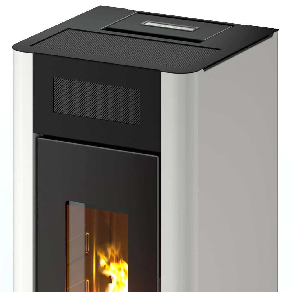 Pelletofen Freepoint AMARANTO 9, Weißer Stahl 2 Pelletofen Freepoint AMARANTO 9, Weißer Stahl – Bild 2