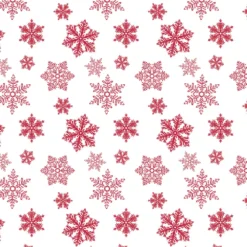 Tischdecke Transparent Mit Roten Schneeflocken-Motiv, Meterware