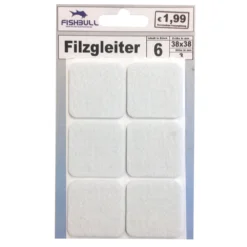 Filzgleiter 38x38 Mm 6 Stück Selbstklebend Quadratisch In Weiß