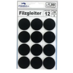 Filzgleiter Ø28 Mm 12 Stück Selbstklebend Rund In Schwarz