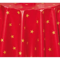 Wachstuch 1,40m Star Rot/gold