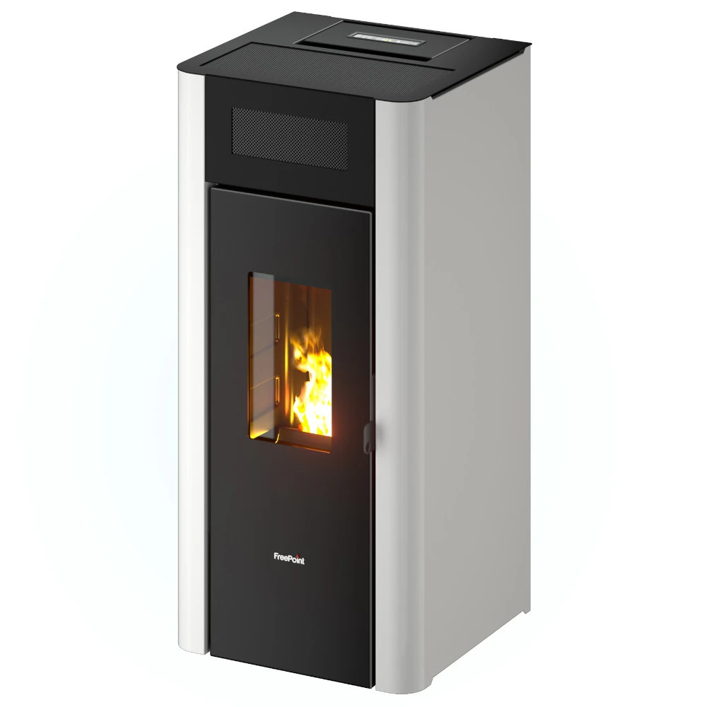 Pelletofen Freepoint AMARANTO 9, Weißer Stahl 1 Pelletofen Freepoint AMARANTO 9, Weißer Stahl