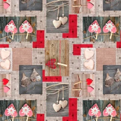 Wachstuch Tischdecke Herz 2, Meterware Mit 140 Breite