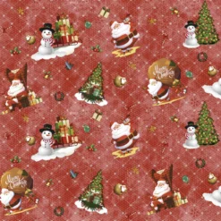 Wachstuch X-Mas 1,40m Schneemann Rot