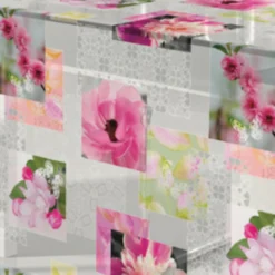 Klarsicht Tischdecke Blumen-Motiv "Paulin"