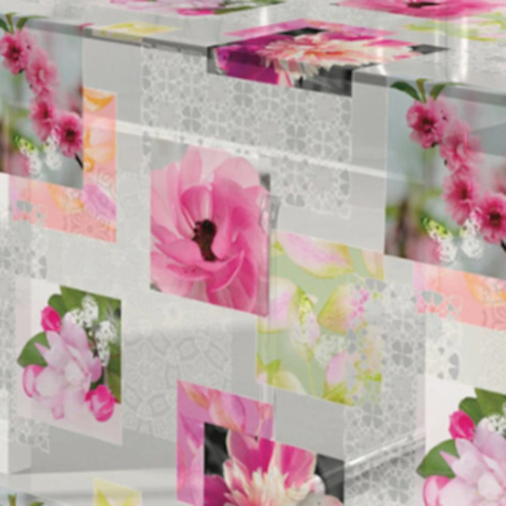 Klarsicht Tischdecke Blumen-Motiv "Paulin" 1 Klarsicht Tischdecke Blumen-Motiv "Paulin"