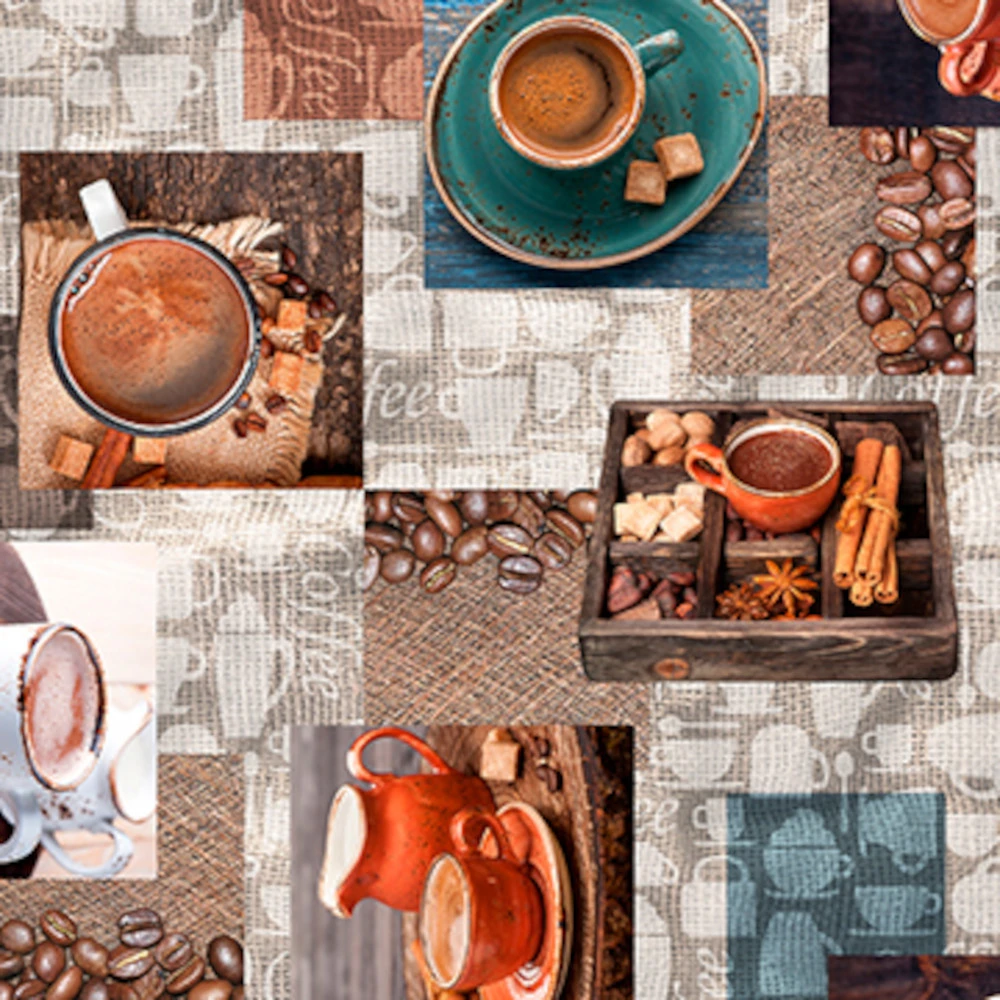 Wachstuch Tischdecke Cafea, Meterware Mit 140 Cm Breite 1 Wachstuch Tischdecke Cafea, Meterware Mit 140 Cm Breite