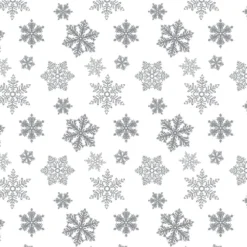 Tischdecke Transparent Mit Silbernen Schneeflocken-Motiv, Meterware