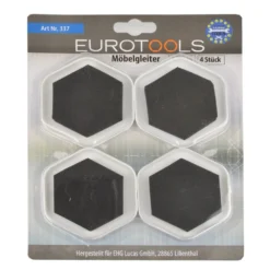 Möbelgleiter 6-eckig Aus Kunststoff 4 Stück