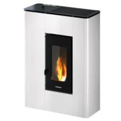 Pelletofen Freepoint ATRIUM 5, Weiss Stahl